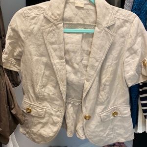 Cream short sleeve blazer Michael Kors